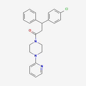 molecular formula C24H24ClN3O B1615940 beta-(p-Chlorophenyl)phenethyl 4-(2-pyridyl)piperazinyl ketone CAS No. 23904-74-7