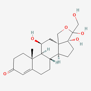 B1615978 (1S,2S,5R,9S,11S,12S,13R)-5,6,11-Trihydroxy-6-(hydroxymethyl)-13-methyl-7-oxapentacyclo[10.8.0.02,9.05,9.013,18]icos-17-en-16-one CAS No. 81705-06-8