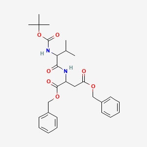 B1616025 Dibenzyl 2-[[3-methyl-2-[(2-methylpropan-2-yl)oxycarbonylamino]butanoyl]amino]butanedioate CAS No. 70853-19-9