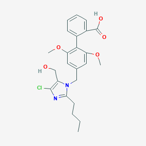 molecular formula C24H27ClN2O5 B161605 4'-((2-Butyl-4-chloro-5-(hydroxymethyl)-1H-imidazolyl)methyl)-2',6'-dimethoxy(1,1'-biphenyl)-2-carboxylic acid CAS No. 134388-43-5