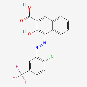 molecular formula C18H10ClF3N2O3 B1616143 2-Naphthalenecarboxylic acid, 4-[[2-chloro-5-(trifluoromethyl)phenyl]azo]-3-hydroxy- CAS No. 52238-94-5