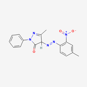 molecular formula C17H15N5O3 B1616176 2,4-Dihydro-5-methyl-4-((4-methyl-2-nitrophenyl)azo)-2-phenyl-3H-pyrazol-3-one CAS No. 6407-77-8