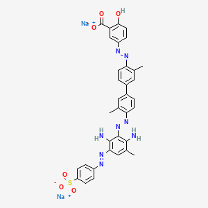 Benzoic acid, 5-[[4'-[[2,6-diamino-3-methyl-5-[(4-sulfophenyl)azo]phenyl]azo]-3,3'-dimethyl[1,1'-biphenyl]-4-yl]azo]-2-hydroxy-, disodium salt