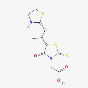 molecular formula C12H14N2O3S3 B1616186 3-Thiazolidineacetic acid, 5-[1-methyl-2-(3-methyl-2-thiazolidinylidene)ethylidene]-4-oxo-2-thioxo- CAS No. 25651-76-7