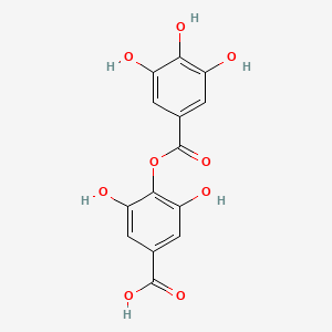 molecular formula C14H10O9 B1616203 3,5-Dihydroxy-4-[(3,4,5-trihydroxybenzoyl)oxy]benzoic acid CAS No. 47307-06-2