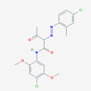 molecular formula C19H19Cl2N3O4 B1616212 Butanamide, N-(4-chloro-2,5-dimethoxyphenyl)-2-[(4-chloro-2-methylphenyl)azo]-3-oxo- CAS No. 2904-04-3