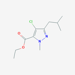 molecular formula C11H17ClN2O2 B161626 4-氯-1-甲基-3-(2-甲基丙基)-1H-吡唑-5-羧酸乙酯 CAS No. 128537-44-0