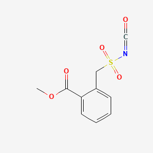 molecular formula C10H9NO5S B1616260 Benzoic acid, 2-[(isocyanatosulfonyl)methyl]-, methyl ester CAS No. 83056-32-0