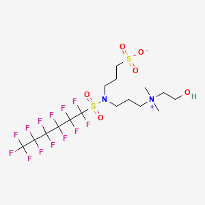 molecular formula C16H23F13N2O6S2 B1616263 3-[3-[2-Hydroxyethyl(dimethyl)azaniumyl]propyl-(1,1,2,2,3,3,4,4,5,5,6,6,6-tridecafluorohexylsulfonyl)amino]propane-1-sulfonate CAS No. 38850-58-7