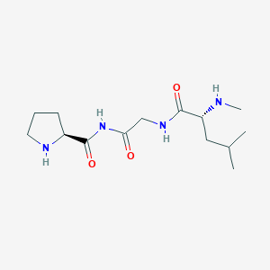 molecular formula C14H26N4O3 B1616265 (2S)-N-[2-[[(2R)-4-methyl-2-(methylamino)pentanoyl]amino]acetyl]pyrrolidine-2-carboxamide CAS No. 61484-38-6