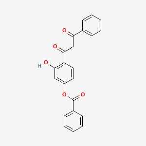 molecular formula C22H16O5 B1616346 3-Hydroxy-4-(3-oxo-3-phenylpropanoyl)phenyl benzoate CAS No. 5465-06-5