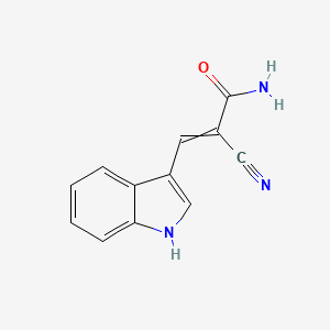 molecular formula C12H9N3O B1616399 2-cyano-3-(1H-indol-3-yl)prop-2-enamide CAS No. 6940-85-8