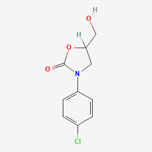 molecular formula C10H10ClNO3 B1616443 3-(p-Chlorophenyl)-5-hydroxymethyl-2-oxazolidinone CAS No. 29218-25-5