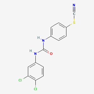 molecular formula C14H9Cl2N3OS B1616445 Thiocyanic acid, ester with 3,4(or 4')-dichloro-4'-(or 4)-mercaptocarbanilide CAS No. 31850-87-0