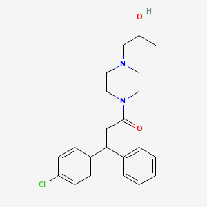 molecular formula C22H27ClN2O2 B1616455 beta-(p-Chlorophenyl)phenethyl 4-(2-hydroxypropyl)piperazinyl ketone CAS No. 23902-87-6