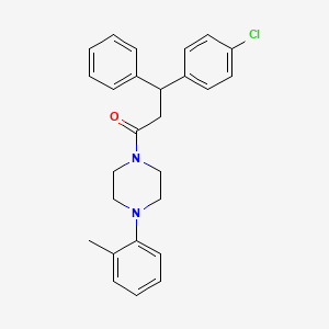 molecular formula C26H27ClN2O B1616457 beta-(p-Chlorophenyl)phenethyl 4-(o-tolyl)piperazinyl ketone CAS No. 23904-87-2