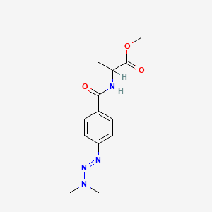 molecular formula C14H20N4O3 B1616479 DL-N-(p-(3,3-Dimethyltriazeno)benzoyl)alanine ethyl ester CAS No. 77386-88-0