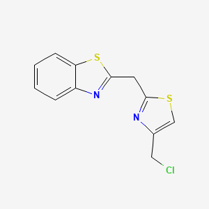 molecular formula C12H9ClN2S2 B1616551 2-{[4-(Chloromethyl)-1,3-thiazol-2-yl]methyl}-1,3-benzothiazole CAS No. 342405-25-8