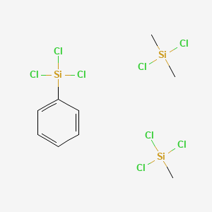 molecular formula C9H14Cl8Si3 B1616637 dichloro(dimethyl)silane;trichloro(methyl)silane;trichloro(phenyl)silane CAS No. 25766-16-9