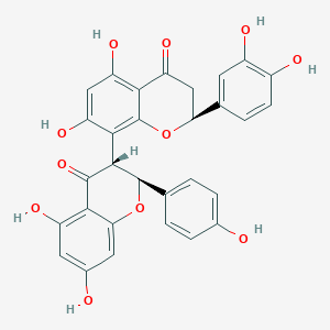 molecular formula C30H22O11 B161668 (2S)-8-[(2S,3R)-5,7-二羟基-2-(4-羟基苯基)-4-氧代-2,3-二氢色满-3-基]-2-(3,4-二羟基苯基)-5,7-二羟基-2,3-二氢色满-4-酮 CAS No. 18412-96-9