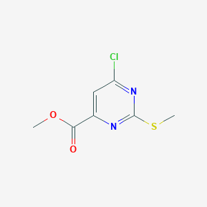 molecular formula C7H7ClN2O2S B1616727 Methyl 6-chloro-2-(methylsulfanyl)pyrimidine-4-carboxylate CAS No. 6311-74-6