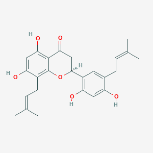 molecular formula C25H28O6 B161673 (2S)-2-[2,4-二羟基-5-(3-甲基丁-2-烯基)苯基]-5,7-二羟基-8-(3-甲基丁-2-烯基)-2,3-二氢色满-4-酮 CAS No. 87402-91-3