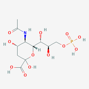 molecular formula C11H20NO12P B1616734 (2R,4R,5R,6S)-5-acetamido-6-(1,2-dihydroxy-3-phosphonooxypropyl)-2,4-dihydroxyoxane-2-carboxylic acid CAS No. 37992-17-9