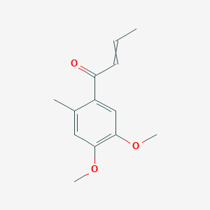 molecular formula C13H16O3 B1616737 1-(4,5-Dimethoxy-2-methylphenyl)but-2-en-1-one CAS No. 207233-94-1