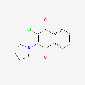 molecular formula C14H12ClNO2 B1616748 2-Chloro-3-pyrrolidino-1,4-naphthoquinone CAS No. 59641-25-7