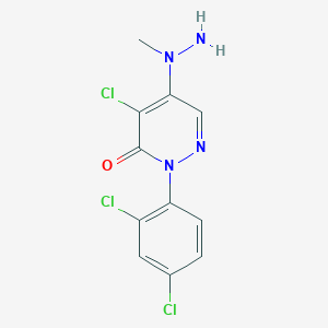 molecular formula C11H9Cl3N4O B1616750 4-Chloro-2-(2,4-dichlorophenyl)-5-(1-methylhydrazino)-2,3-dihydropyridazin-3-one CAS No. 175135-85-0