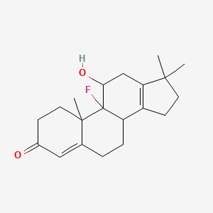 molecular formula C20H27FO2 B1616787 9-fluoro-11-hydroxy-10,17,17-trimethyl-2,6,7,8,11,12,15,16-octahydro-1H-cyclopenta[a]phenanthren-3-one CAS No. 3863-16-9