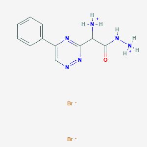 molecular formula C11H14Br2N6O B1616856 GLYCINE, 2-(5-PHENYL-3-as-TRIAZINYL)HYDRAZIDE, DIHYDROBROMIDE, HYDRATE CAS No. 69467-37-4