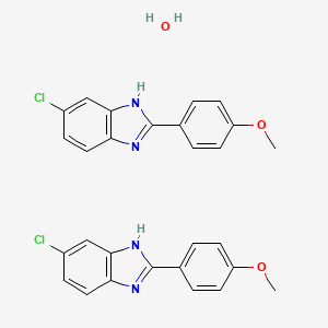 molecular formula C28H24Cl2N4O3 B1616861 1H-Benzimidazole, 5-chloro-2-(4-methoxyphenyl)-, hemihydrate CAS No. 91437-83-1