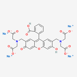 molecular formula C30H22N2Na4O13 B1616865 Tetrasodium 2-(2,7-bis((bis(carboxylatomethyl)amino)methyl)-6-hydroxy-3-oxo-3H-xanthen-9-yl)benzoate CAS No. 62698-56-0