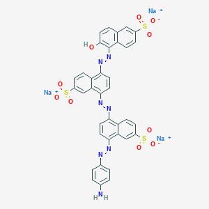 molecular formula C36H22N7Na3O10S3 B1616918 Trisodium 8-((4-((4-aminophenyl)azo)-6-sulphonatonaphthyl)azo)-5-((2-hydroxy-6-sulphonatonaphthyl)azo)naphthalene-2-sulphonate CAS No. 3626-30-0