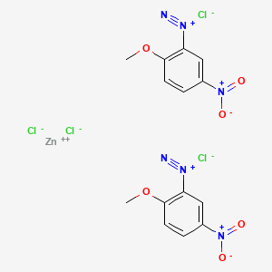 molecular formula C14H12Cl4N6O6Zn B1617014 2-Methoxy-5-nitrobenzenediazonium tetrachlorozincate (2:1) CAS No. 61919-18-4