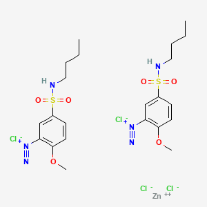 Benzenediazonium, 5-((butylamino)sulfonyl)-2-methoxy-, (T-4)-tetrachlorozincate(2-) (2:1)