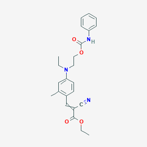 molecular formula C24H27N3O4 B1617021 2-Propenoic acid, 2-cyano-3-[4-[ethyl[2-[[(phenylamino)carbonyl]oxy]ethyl]amino]-2-methylphenyl]-, ethyl ester CAS No. 71032-97-8