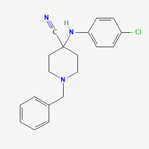 molecular formula C19H20ClN3 B1617077 1-Benzyl-4-[(4-chlorophenyl)amino]piperidine-4-carbonitrile CAS No. 972-20-3