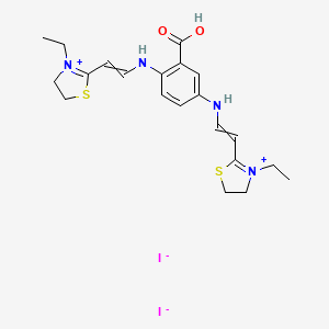 molecular formula C21H28I2N4O2S2 B1617095 2,2'-((2-Carboxy-p-phenylene)bis(iminovinylene))bis(3-ethyl-4,5-dihydrothiazolium) diiodide CAS No. 20328-87-4