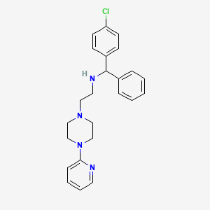 molecular formula C24H27ClN4 B1617106 1-(2-(alpha-(p-Chlorophenyl)benzylamino)ethyl)-4-(2-pyridyl)piperazine CAS No. 22662-86-8