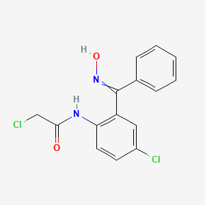 molecular formula C15H12Cl2N2O2 B1617130 (E)-2-Chloro-N-(4-chloro-2-((hydroxyimino)phenylmethyl)phenyl)acetamide CAS No. 2888-63-3