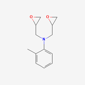 molecular formula C13H17NO2 B1617181 Oxiranemethanamine, N-(2-methylphenyl)-N-(oxiranylmethyl)- CAS No. 40027-50-7