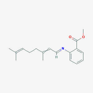 molecular formula C18H23NO2 B1617221 Benzoic acid, 2-[(3,7-dimethyl-2,6-octadien-1-ylidene)amino]-, methyl ester CAS No. 67801-47-2