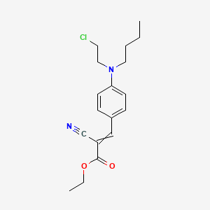 molecular formula C18H23ClN2O2 B1617225 2-Propenoic acid, 3-[4-[butyl(2-chloroethyl)amino]phenyl]-2-cyano-, ethyl ester CAS No. 4361-84-6