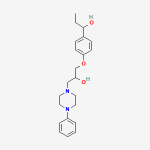 molecular formula C22H30N2O3 B1617302 1-(4-(alpha-Hydroxypropyl)phenoxy)-3-(4-phenylpiperazinyl)propan-2-ol CAS No. 36115-57-8