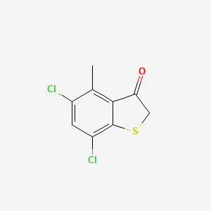 molecular formula C9H6Cl2OS B1617343 5,7-Dichloro-4-methylbenzo[b]thiophene-3(2h)-one CAS No. 5858-19-5