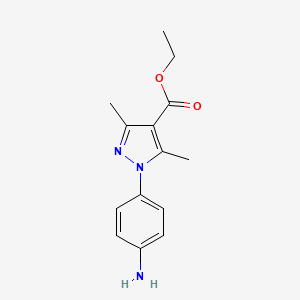 molecular formula C14H17N3O2 B1617357 ethyl 1-(4-aminophenyl)-3,5-dimethyl-1H-pyrazole-4-carboxylate CAS No. 257863-04-0