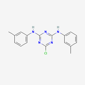 B1617358 6-chloro-N,N'-bis(3-methylphenyl)-1,3,5-triazine-2,4-diamine CAS No. 62752-05-0