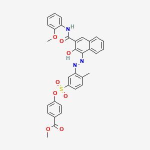 Benzoic acid, 4-[[[3-[[2-hydroxy-3-[[(2-methoxyphenyl)amino]carbonyl]-1-naphthalenyl]azo]-4-methylphenyl]sulfonyl]oxy]-, methyl ester